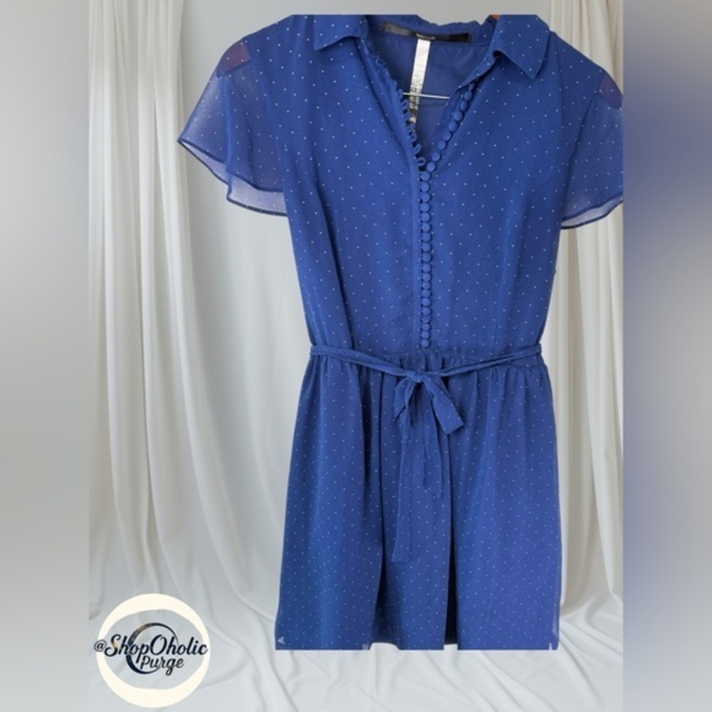 Kensie Cute Blue dress medium Sleeve Dress Size M lace summer spring